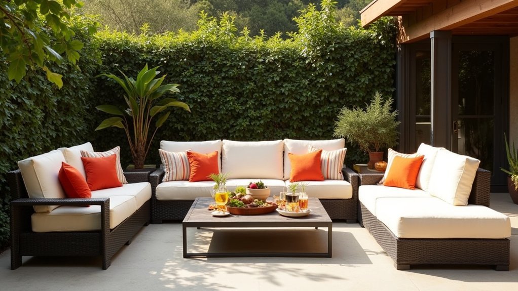 flexible outdoor conversation zones