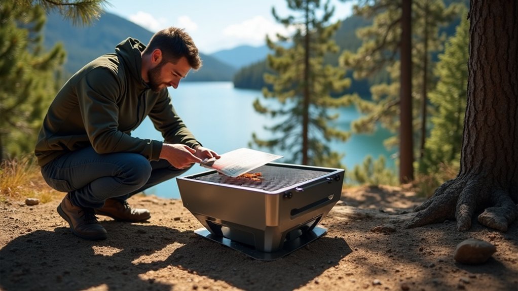 simplified camping grill assembly