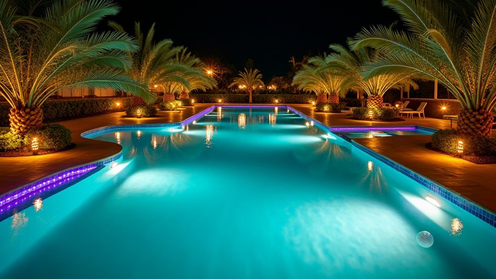 transformative backyard pool lighting