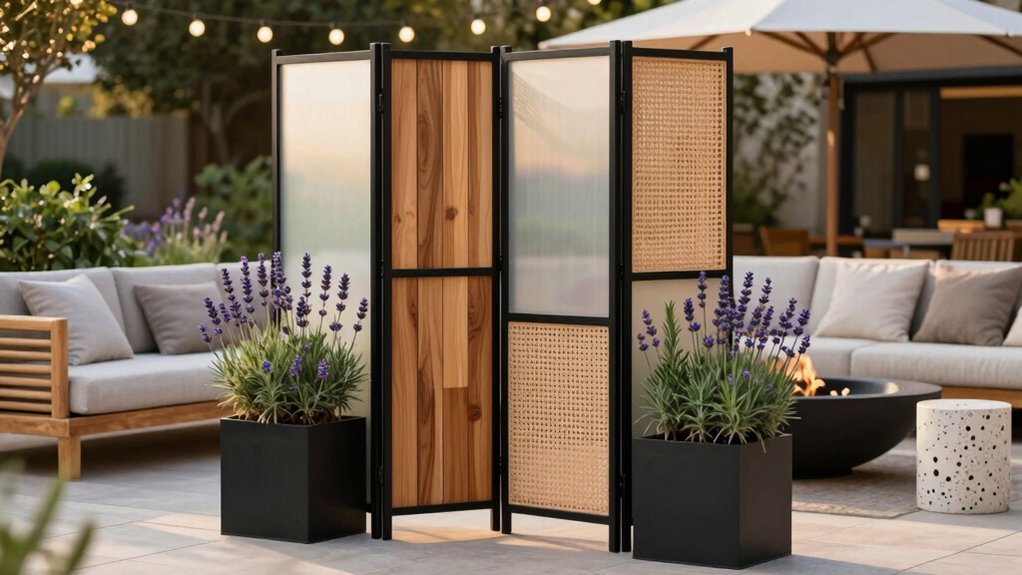 accordion privacy screens customizable mesh tracks operation