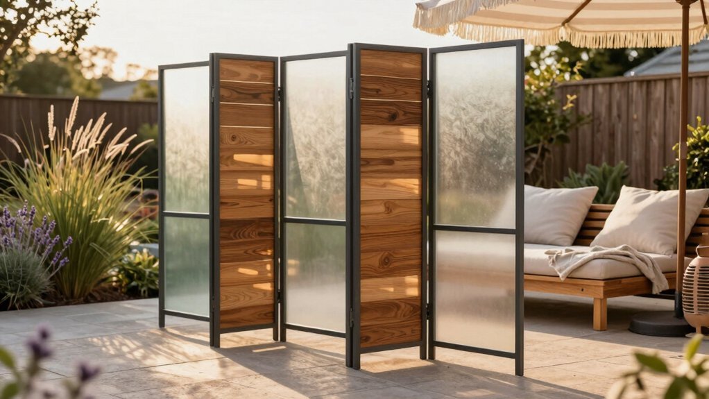 accordion privacy screens retractable pleated track guided