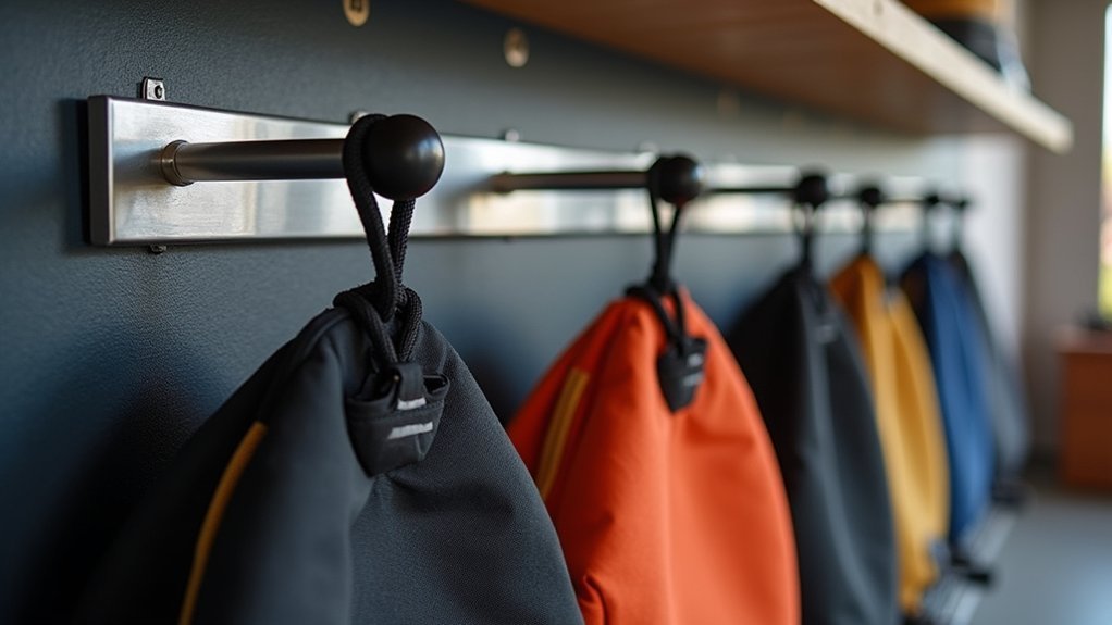 adjustable wall mounted cornhole storage