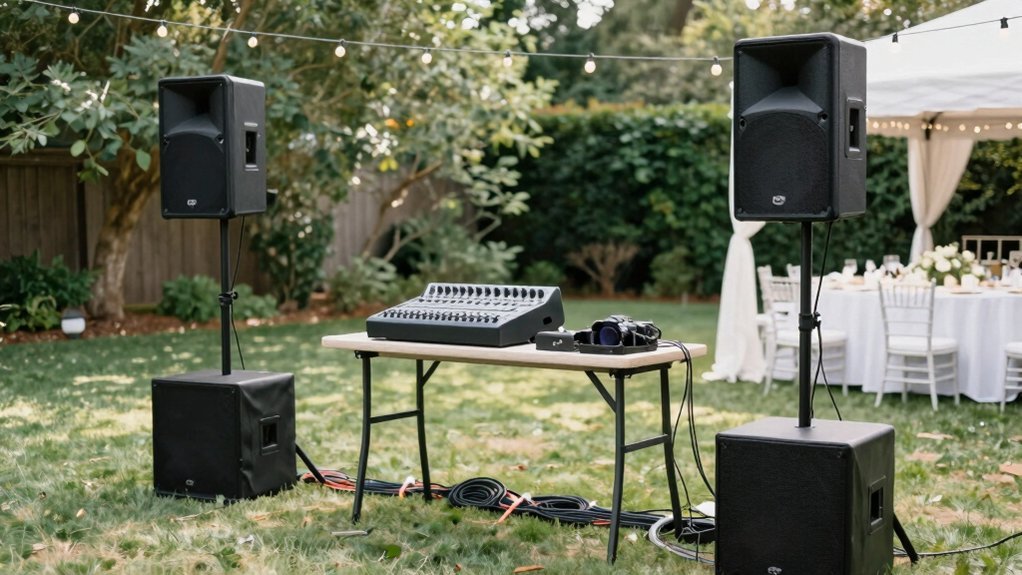 assess backyard sound placement and power