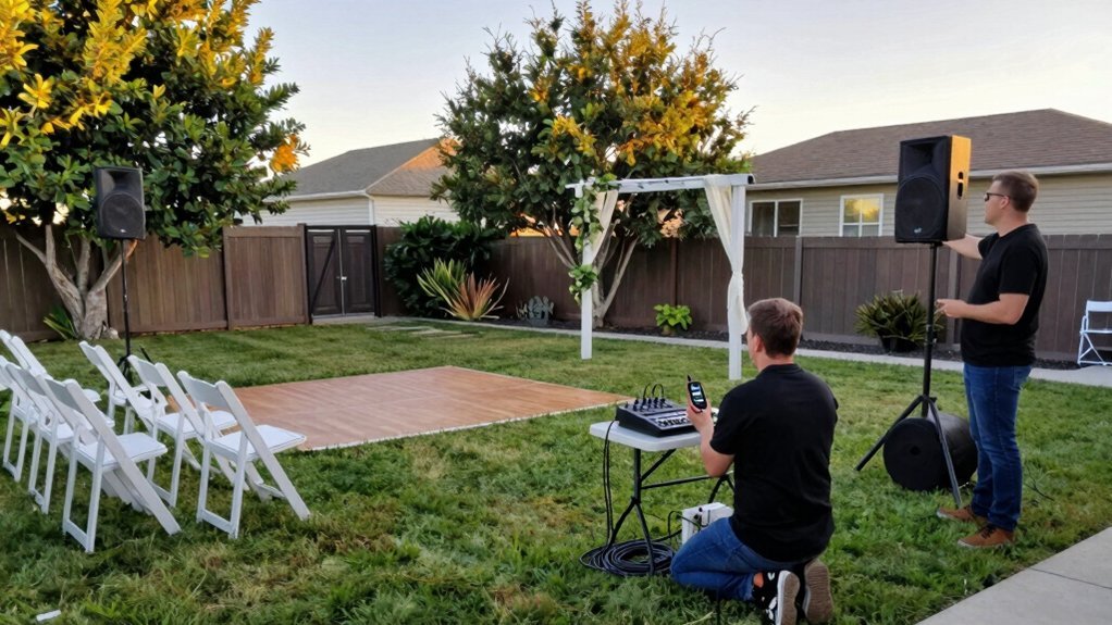 backyard wedding sound planning