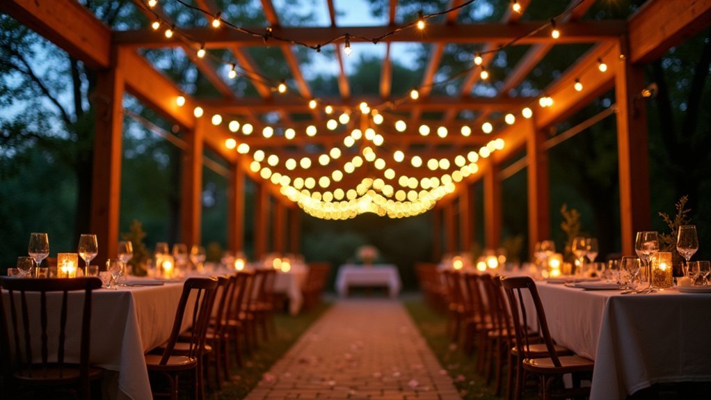 backyard wedding string canopy