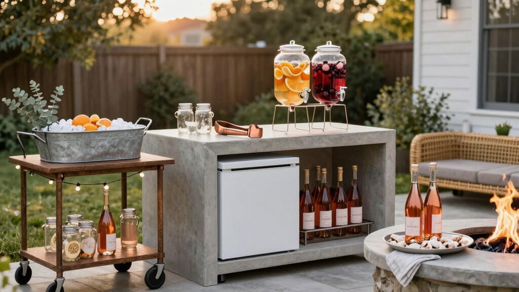 beverage station backyard entertaining ideas