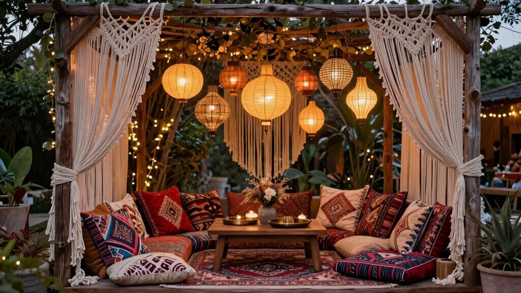 bohemian lantern lounge retreat