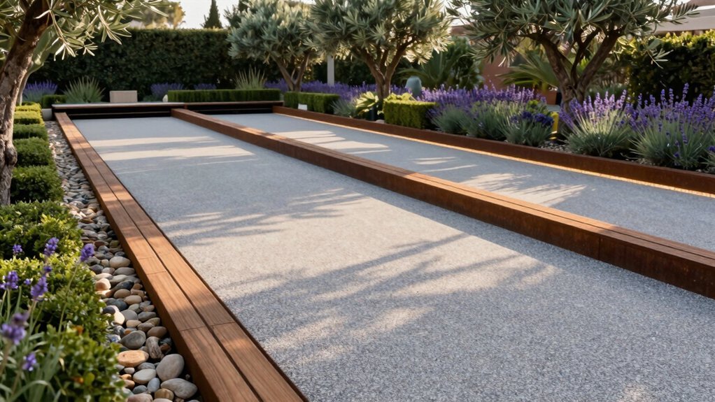 border and edge treatments for courts