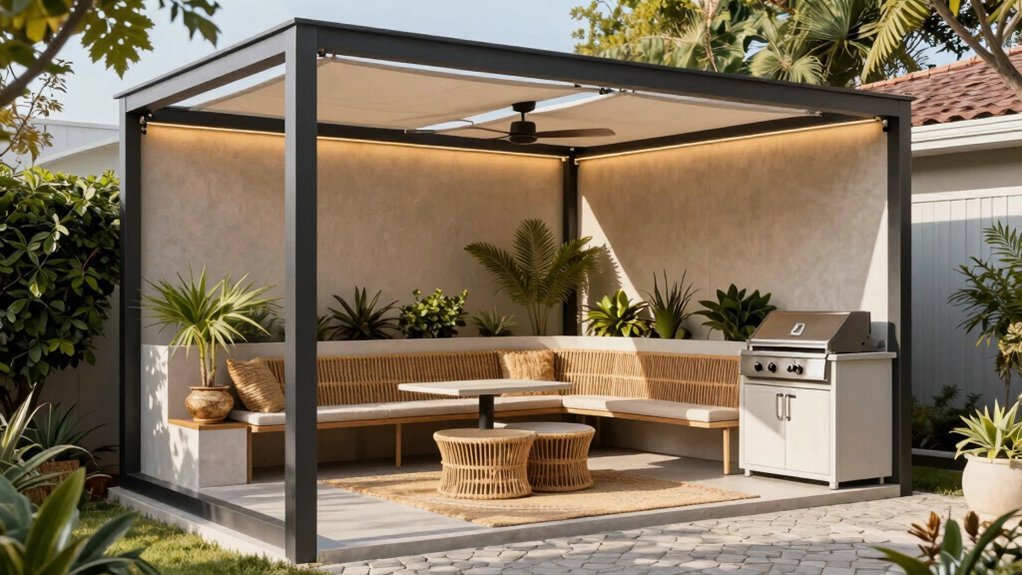 built in bar adjustable shade system