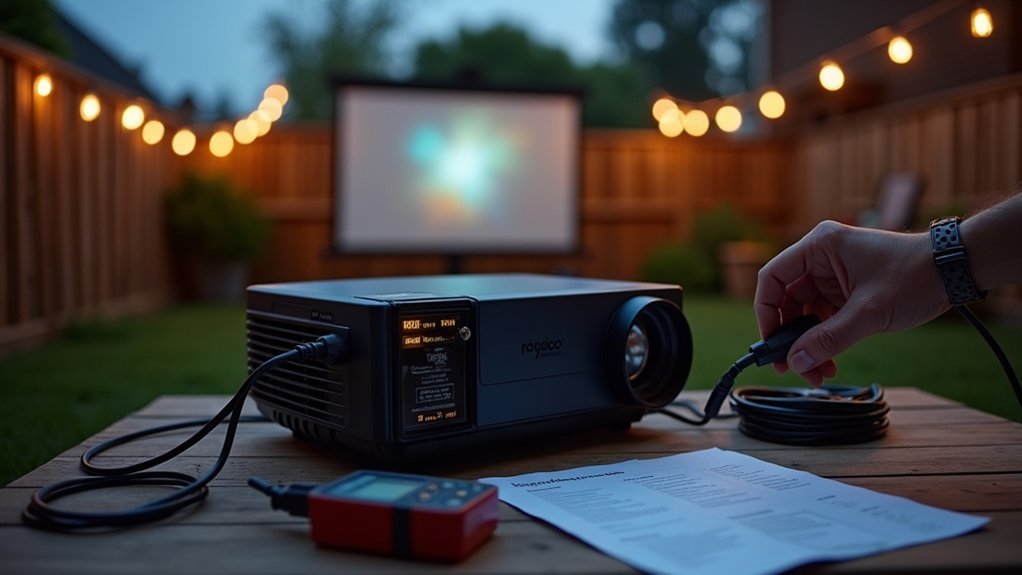 calculate total projector system wattage