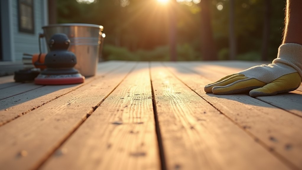 clean dry repaired deck