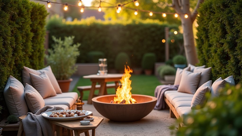 cozy fire pit s mores centerpiece