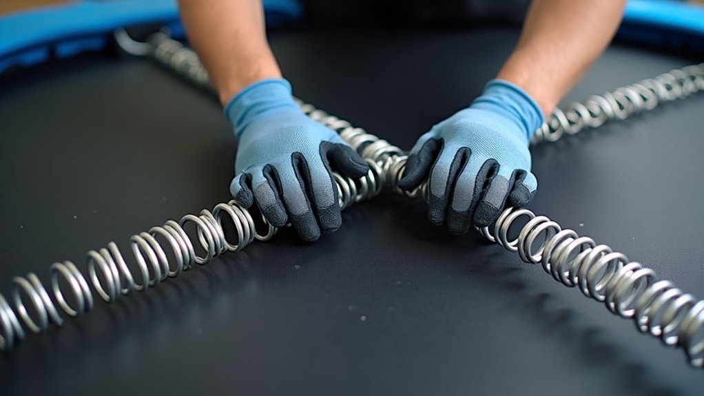 cross pattern spring installation checks tension