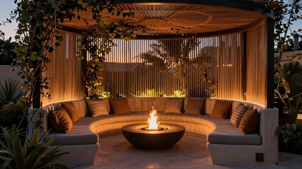 curved pergola intimate nooks