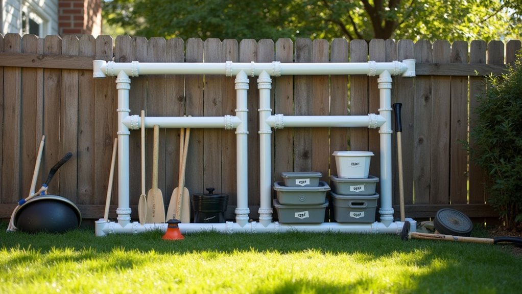 custom pvc rack for bocce croquet