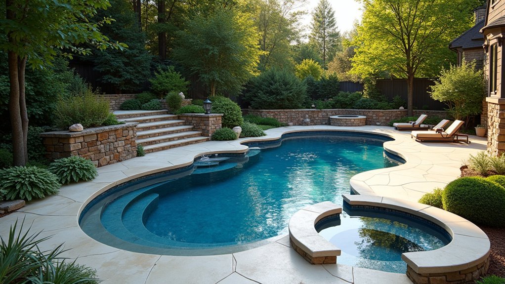 custom shaped pools for yards