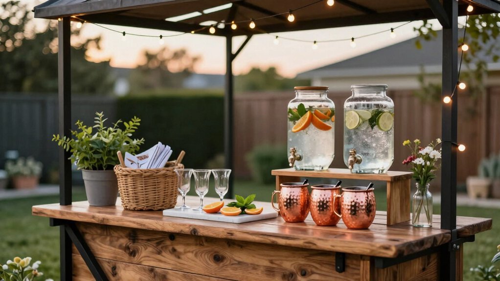 decorative cohesive outdoor beverage station