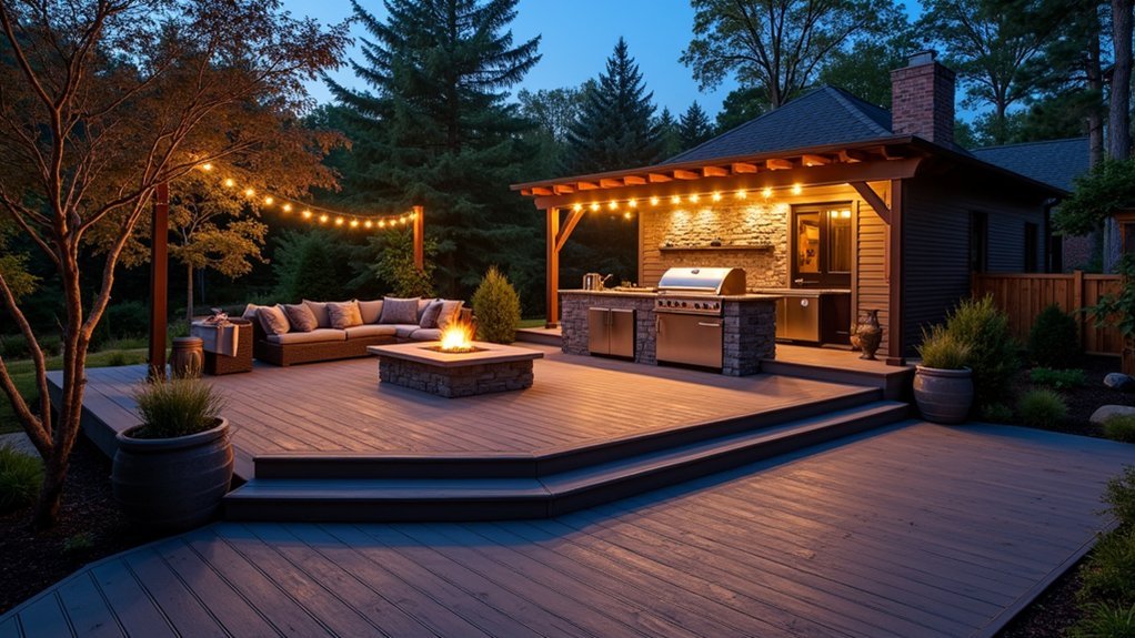 dedicated elevated outdoor kitchen platform