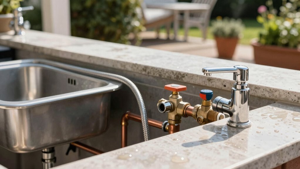 dedicated insulated outdoor water line buried 600 mm