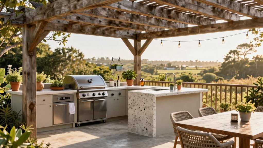 designing outdoor pergola kitchen spaces