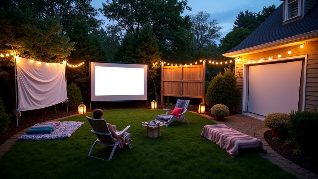 diy backyard movie screen ideas
