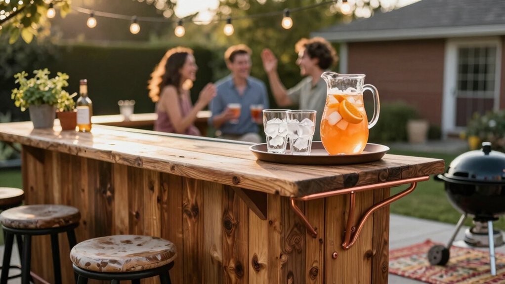diy outdoor bar entertaining transformation