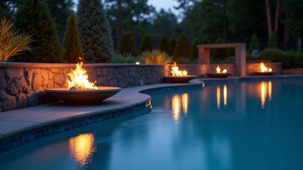 elevated fire bowls over water