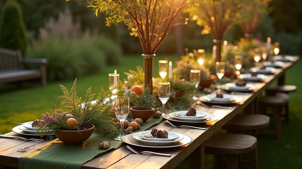 enchanted garden tablescape details