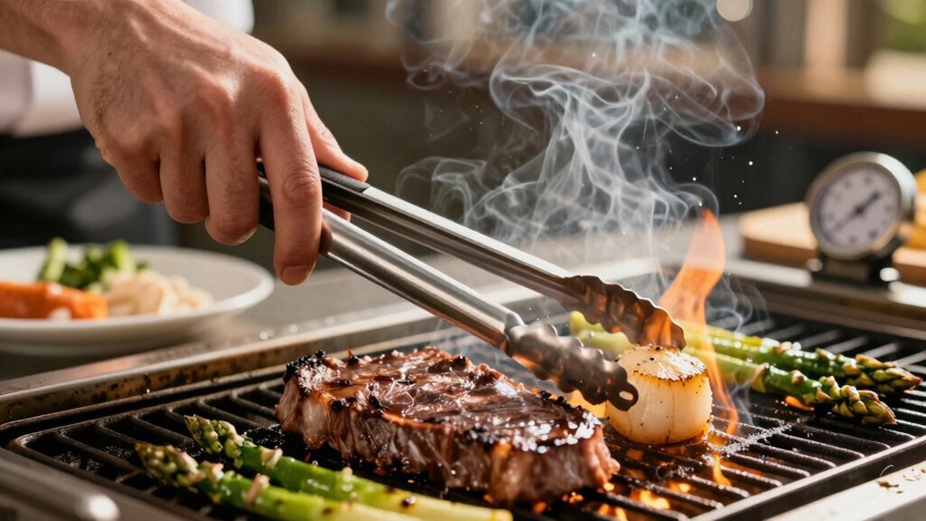 ergonomic heat resistant grilling tongs