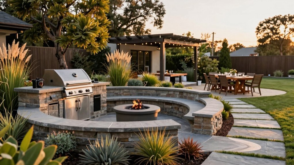 flat level grill with safe distance flow