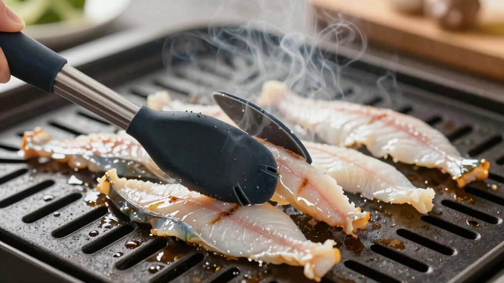 flexible silicone tools prevent sticking during grilling