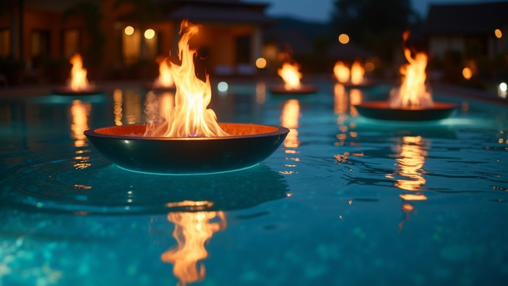 floating flames over water