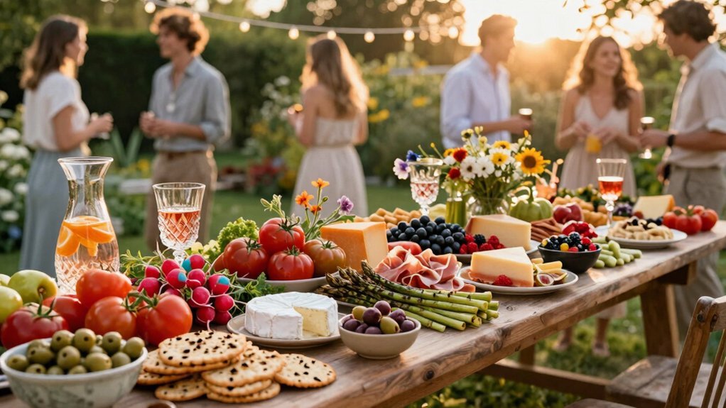 garden fresh grazing table spread