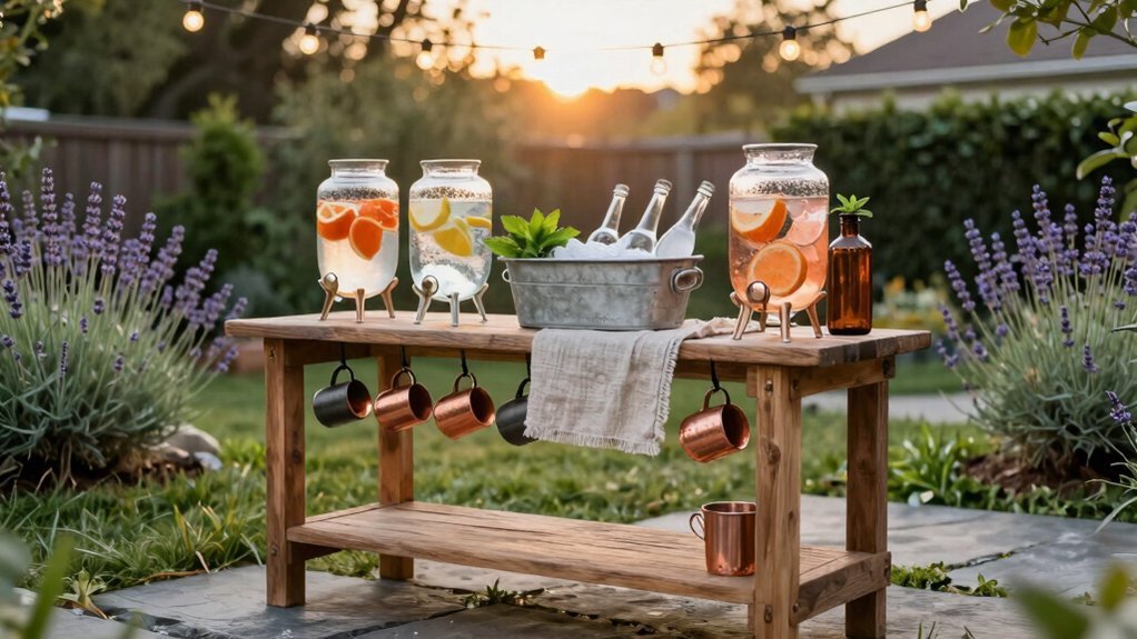 garden stand becomes stylish drink hub