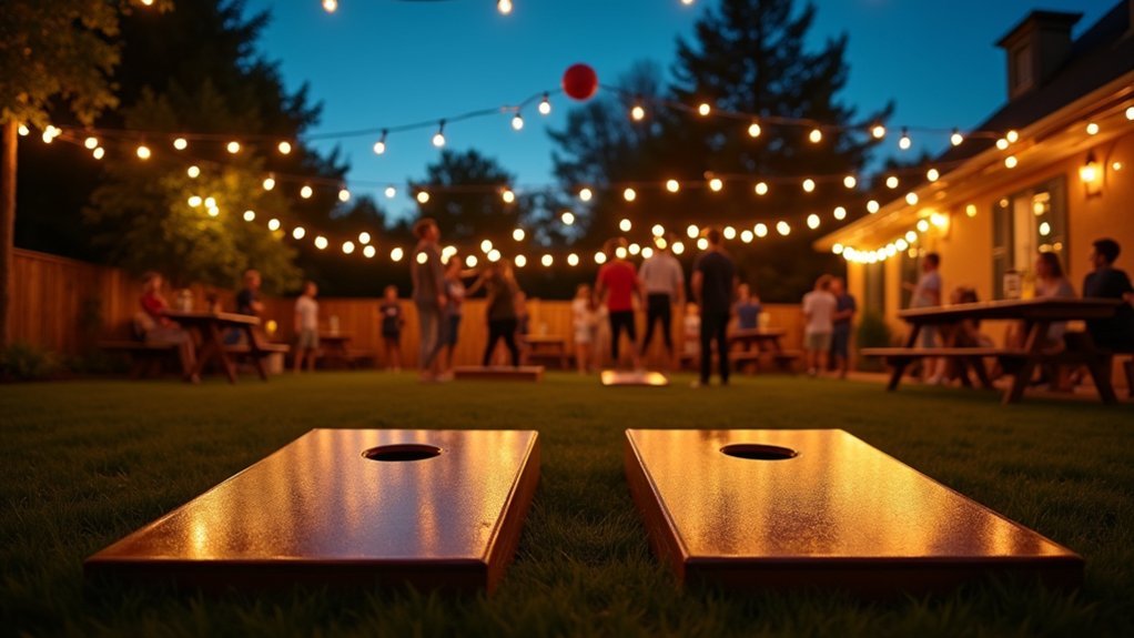 glowing illuminated cornhole boards