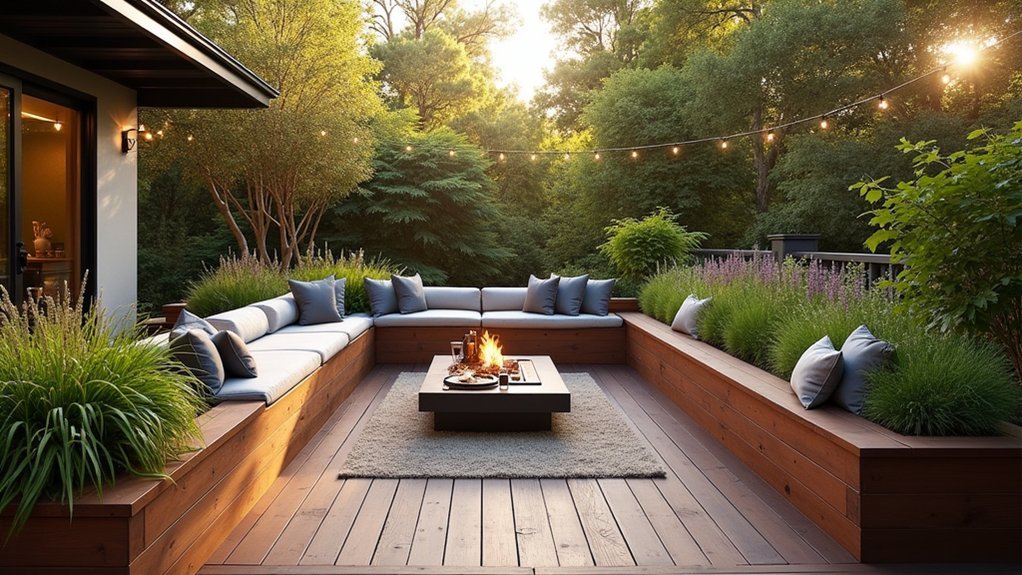 greenery defines outdoor entertainment zones