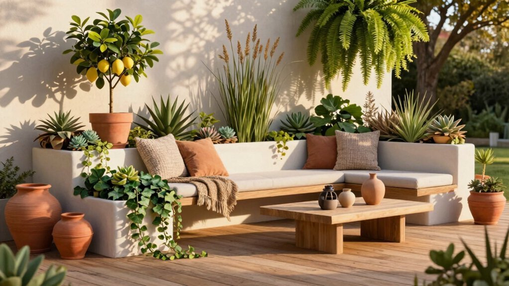 greenery enhanced lit multi height planters