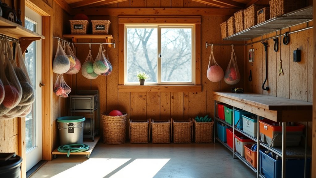 hanging mesh bag storage