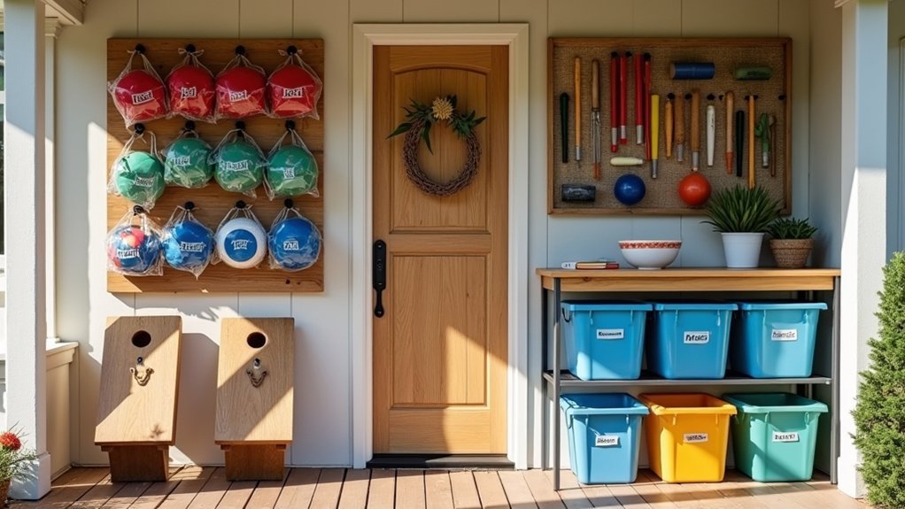 hanging storage for yard games