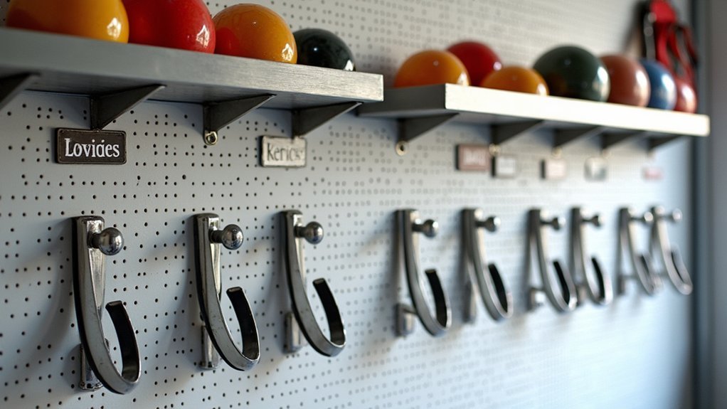 heavy duty wall shelving for bocce horseshoes