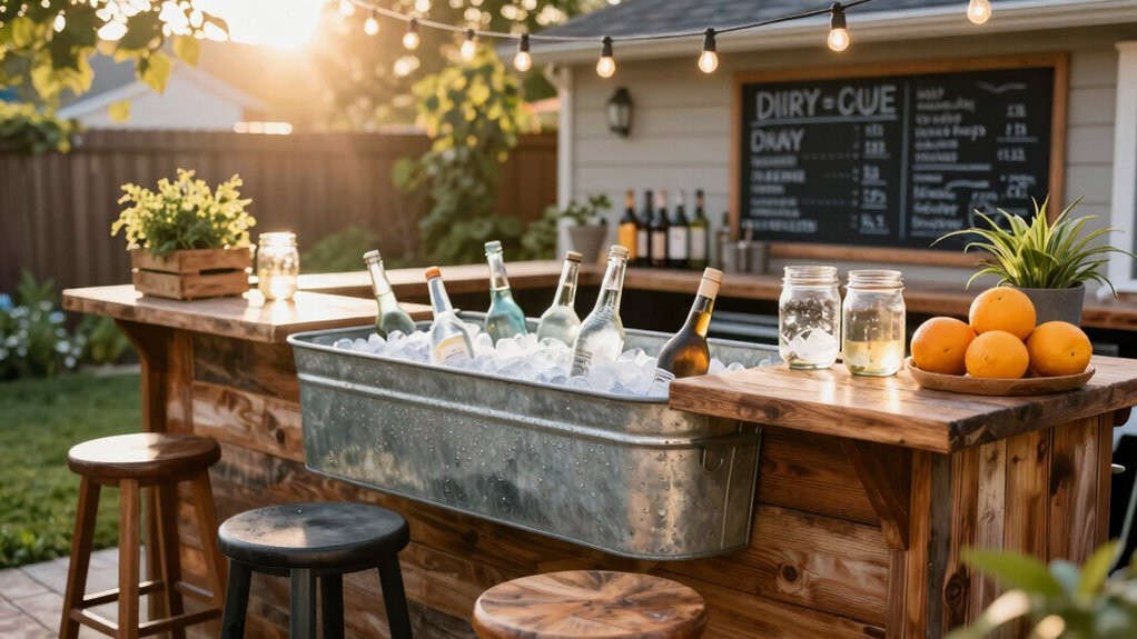 ice filled cooler portable chilling setup