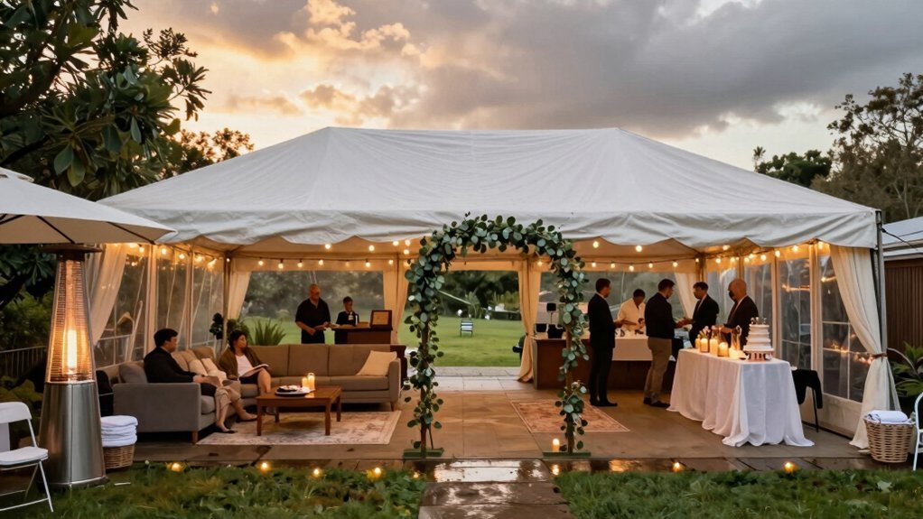 indoor outdoor flow for weather ready reception spaces