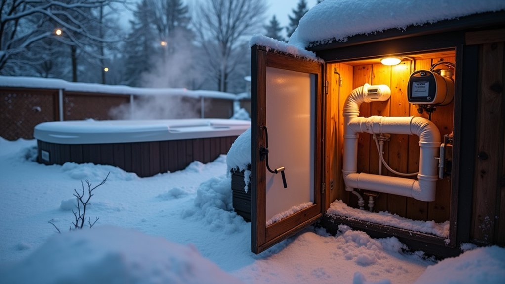 insulated cabinet prevents freezing