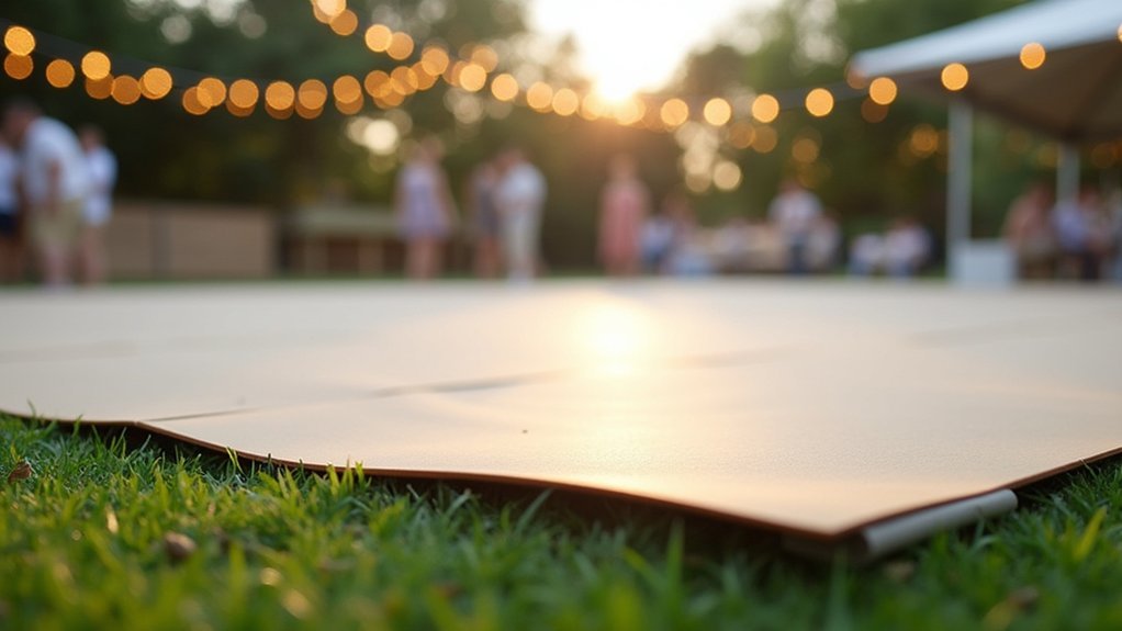 interlocking tiles create level surface