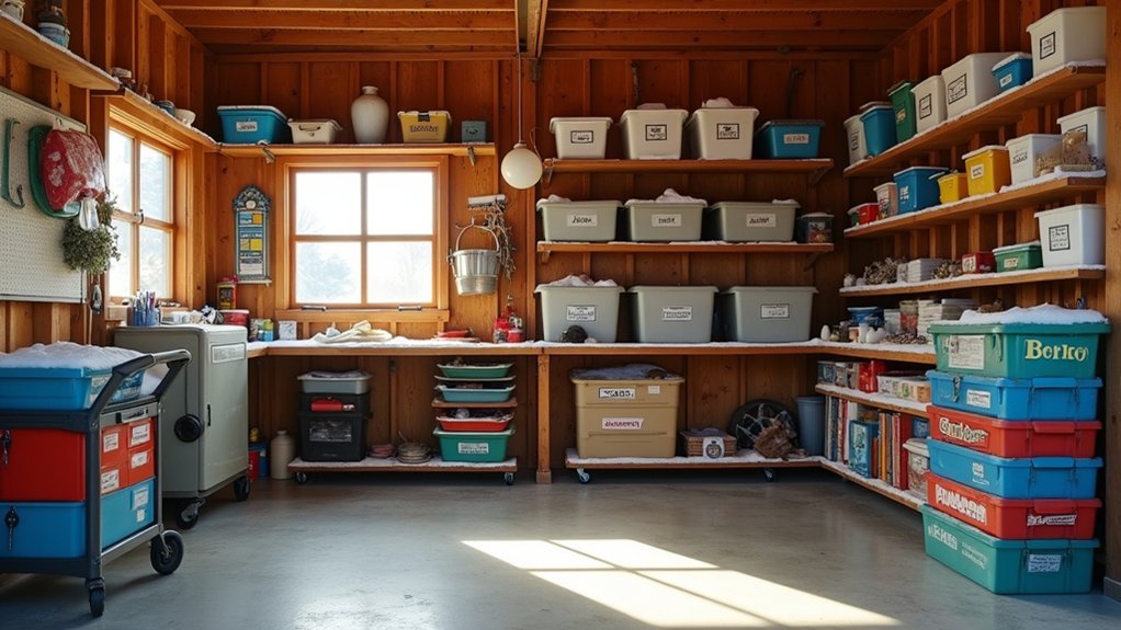 inventory based winter storage system for yard games