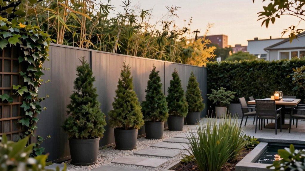 layered greenery for soundproofing privacy