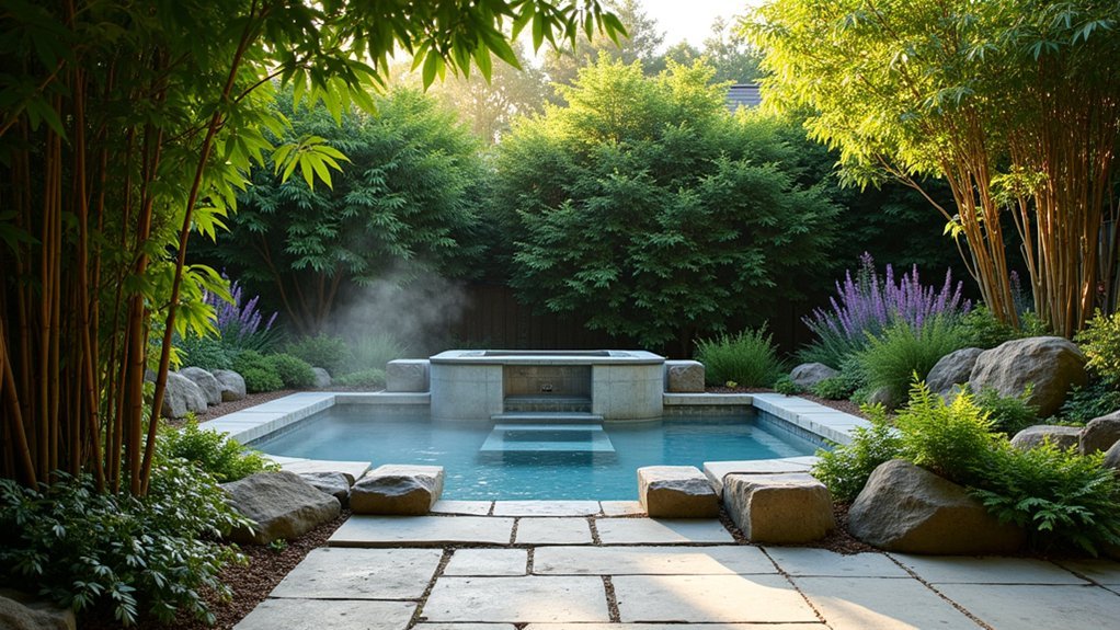 layered lush privacy plantings