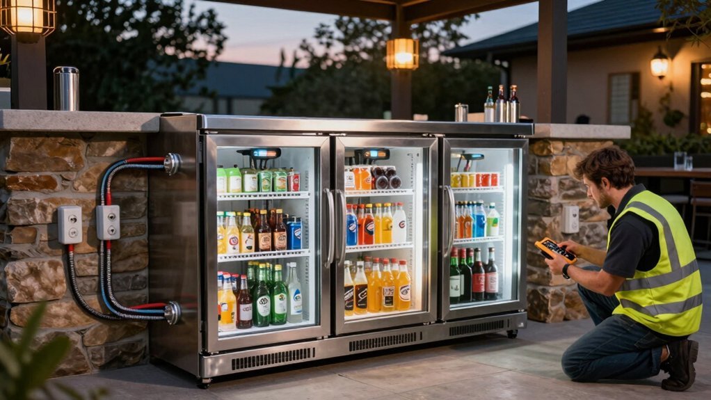 licensed electrician outdoor bar fridge installation