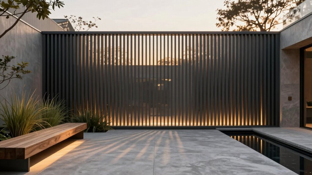 lighting enhanced privacy slat screens