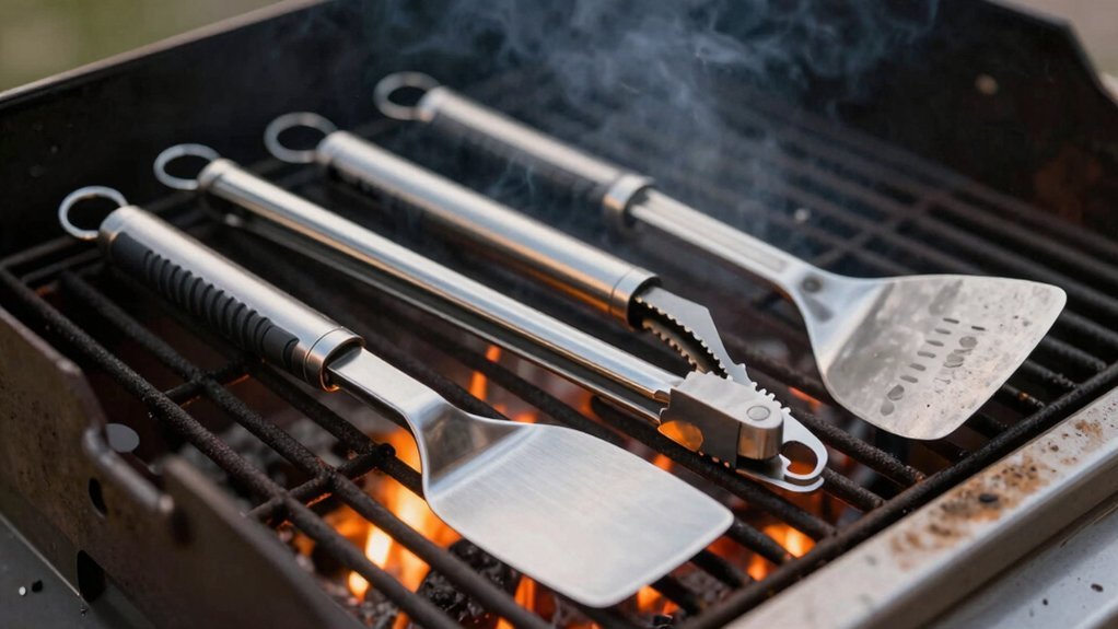 long handle grilling tools safety features